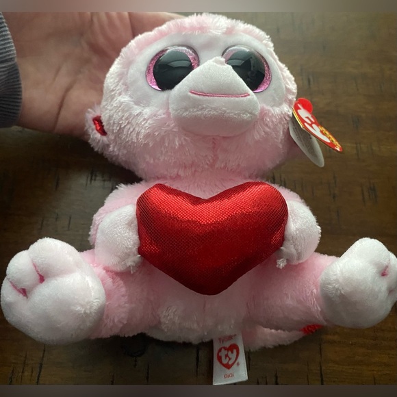 •NEW•TY Beanie Boos Valentine Monkey Gigi 6” - Picture 8 of 8